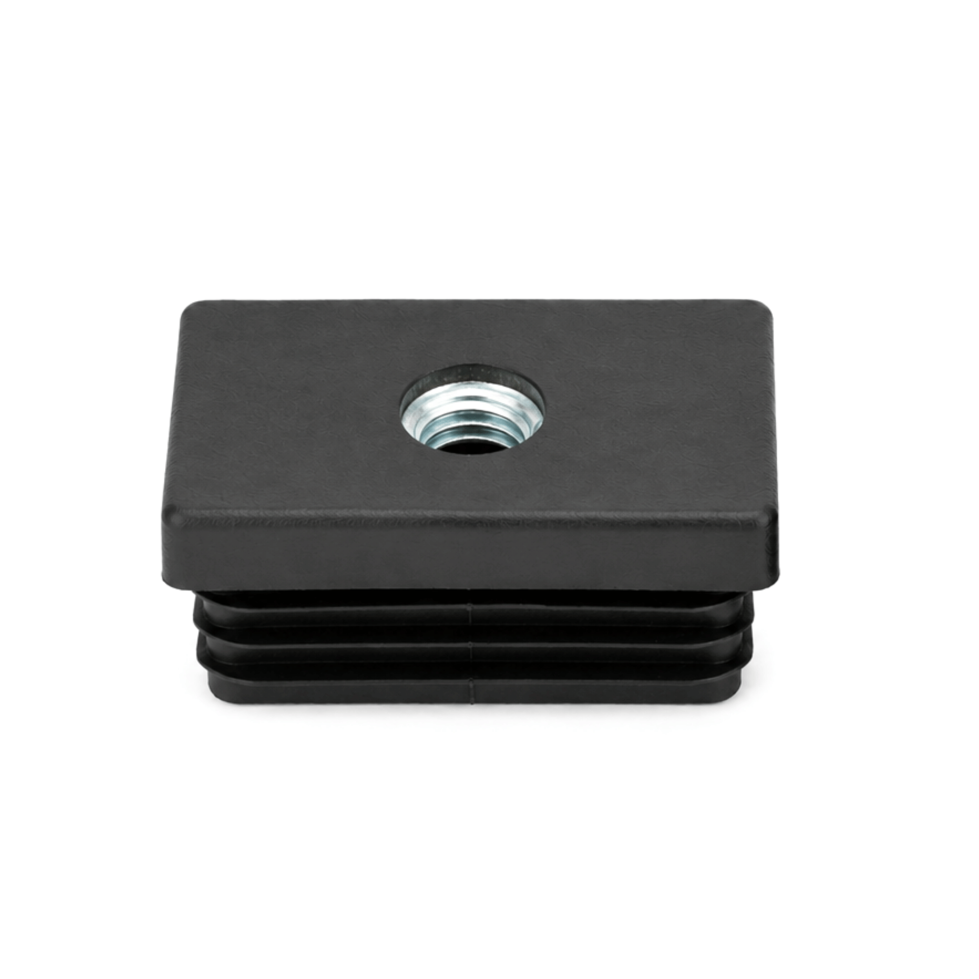 Einsteckbuchse mit M10 fuer Vierkantrohr 60x30x1-5 - 2 mm- Schwarz-J-6030.S