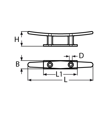 Klampe flach mit 2 Bohrungen Laenge- 100 – 250 mm V4A- Verkauf in VPE-66-64-411.8221