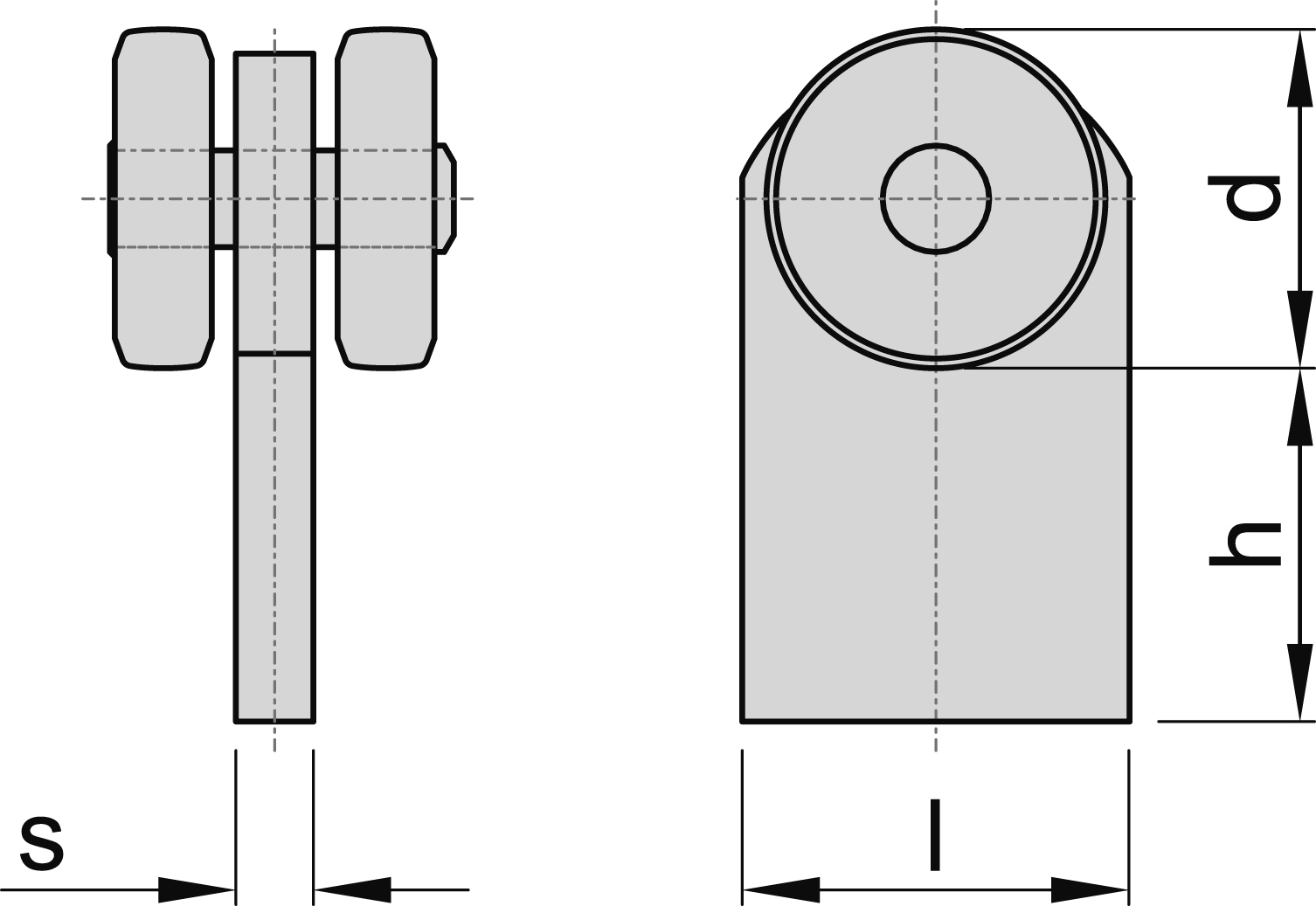 Einfachrolle zum Anschweissen Groesse 3 MEA 10336827-60-0174.7