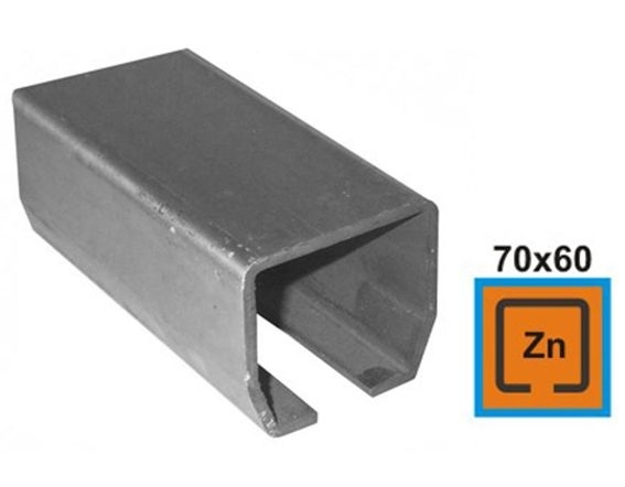 Laufschiene Stahl verzinkt 70 x 60 x 3-5 mm L = 3000 mm-89-11H0270X60ZN3000-A.4