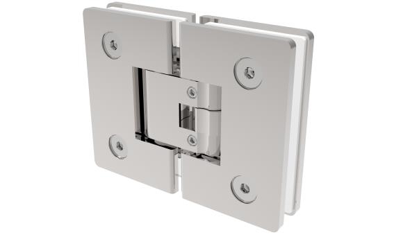 Glastuerscharnier Messing Glas-Glas 8-10mm- 90° Stopp- Glanzpoliert-89-11GSMSDB10002PCR-A.4
