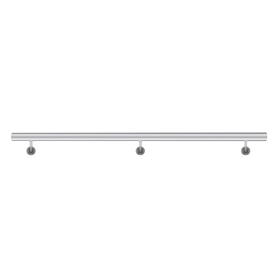 Wandhandlauf V2A Ø 42-4 mm x 3000 mm poliert mit 3 Haltern-89-11AM3000L-A.4