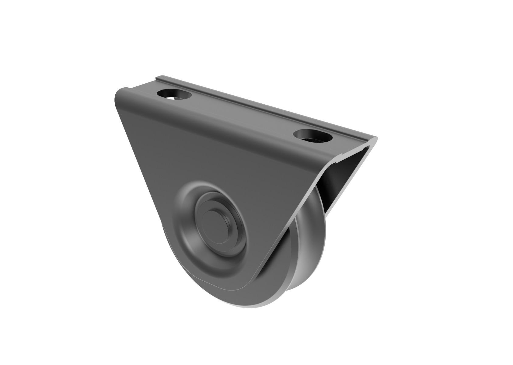 Schiebetorrolle mit Auensttzplatte Stahl Rolle  58 mm U-Rille RAL 7016-89-11H31U60R7016-A.4