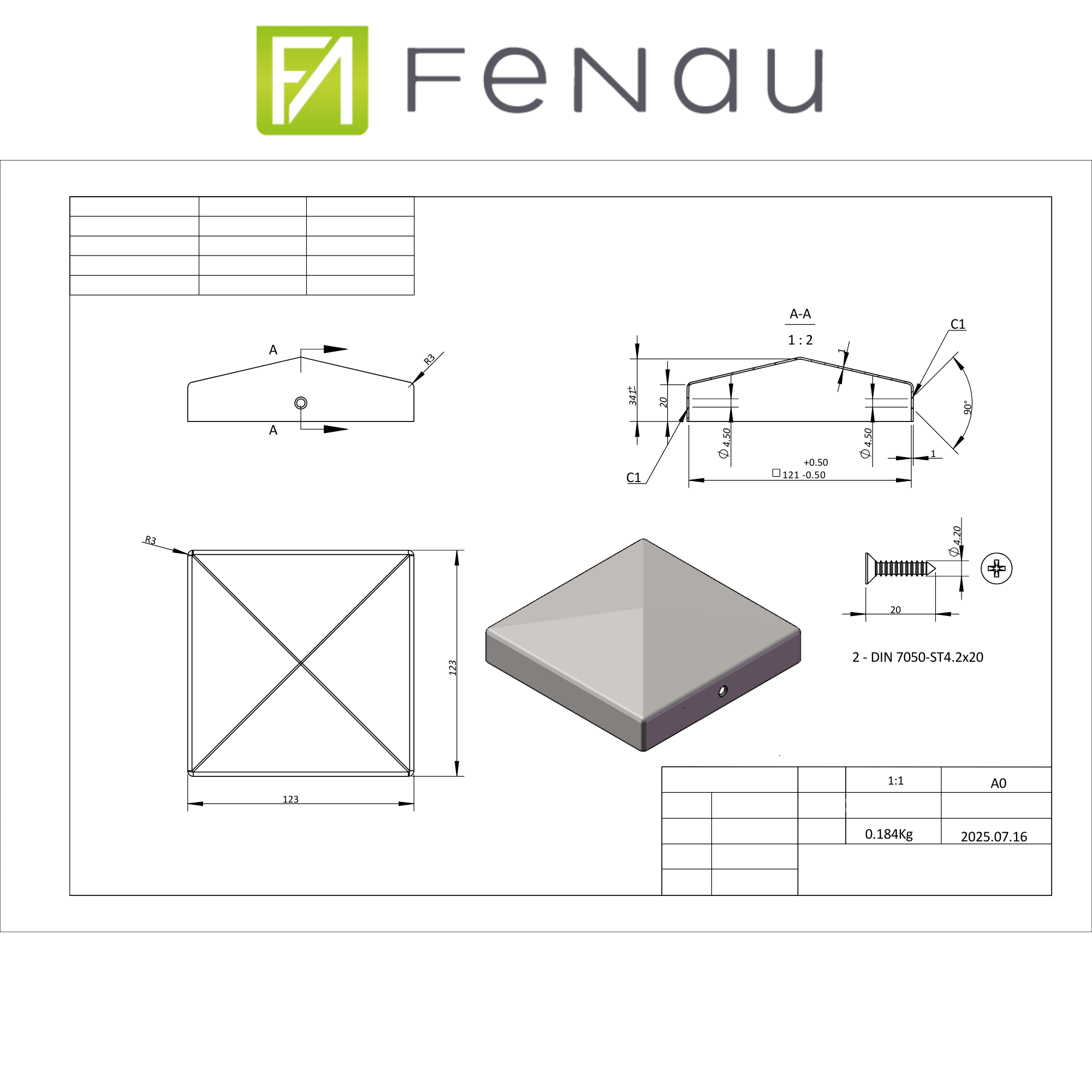 Pfostenkappe 120x120 mm Stahl verzinkt – 10er Set fuer Holzpfosten inkl. Schrauben-60220-120-011
