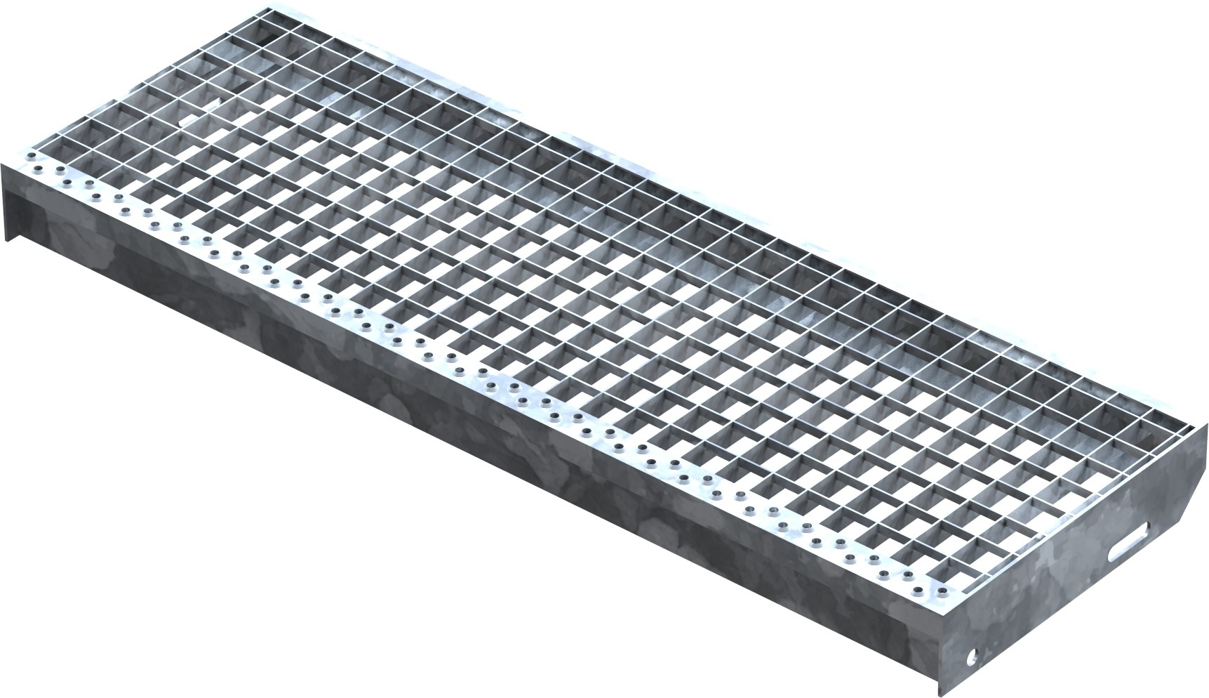 Gitterroststufe Treppenstufe Masse- 900x305 mm 30-30 mm S235JR -St37-2- im Vollbad feuerverzinkt-40-903030.7