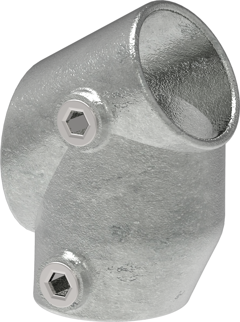 Rohrverbinder T-Stueck kurz 30-60° Ø 26-9 mm -3-4- - Temperguss verzinkt - 129A27-129A27