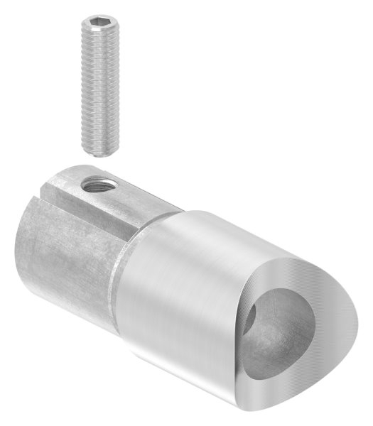 Rohrverbinder 90° V2A fuer Ø 33-7 mm Rohr auf Ø 42-4 mm mit Klemmschraube-11-3386.4