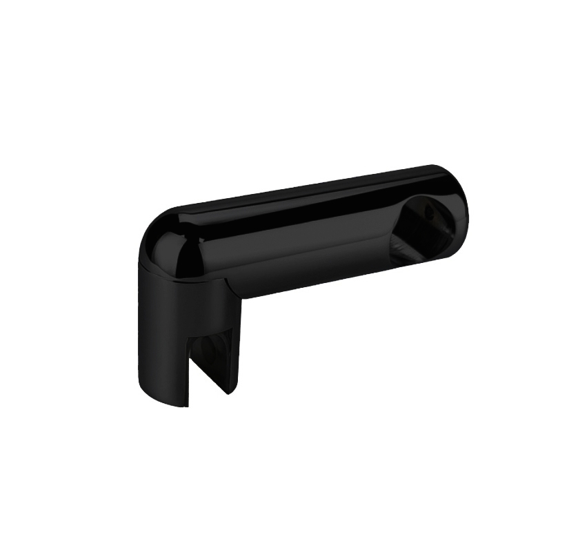 T-Stueck mit Glasanschluss fuer Rohr Ø 19 mm Messing schwarz oxidiert-89-11GSBLACKZP121S-A.4