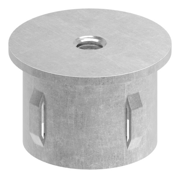Stahlstopfen flach - mit M8 - fuer Rundrohr Ø 42-4x2-5-2-9 mm - Stahl S235JR- roh-30-2933.8