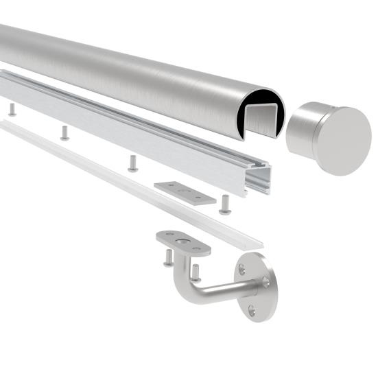 Handlauf-Set V2A Ø 42-4 mm mit LED-Beleuchtung geschliffen-89.A6920042LED5000S1