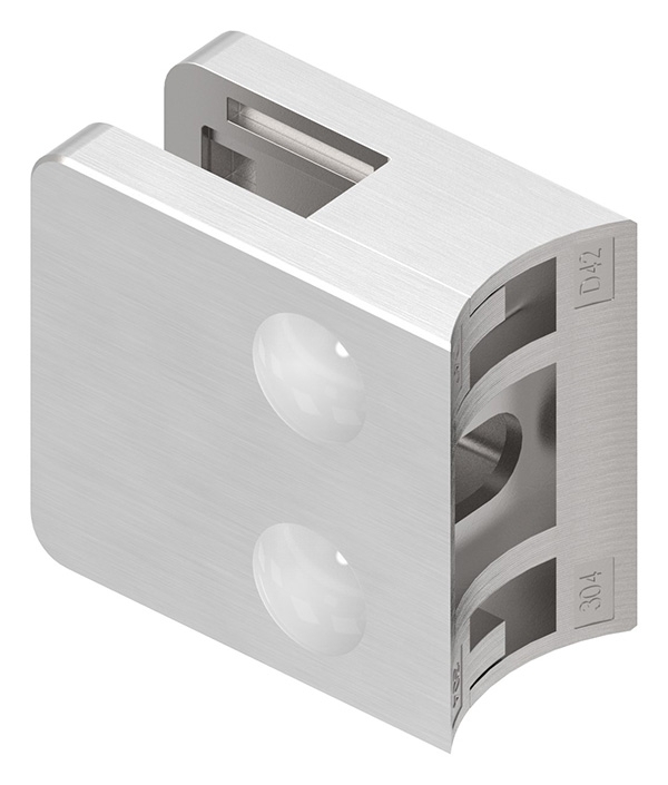 Glasklemme V2A 45 x 45 x 26 mm fuer Rohr 42-4 mm eckig AbZ-10-3042.4ABZ