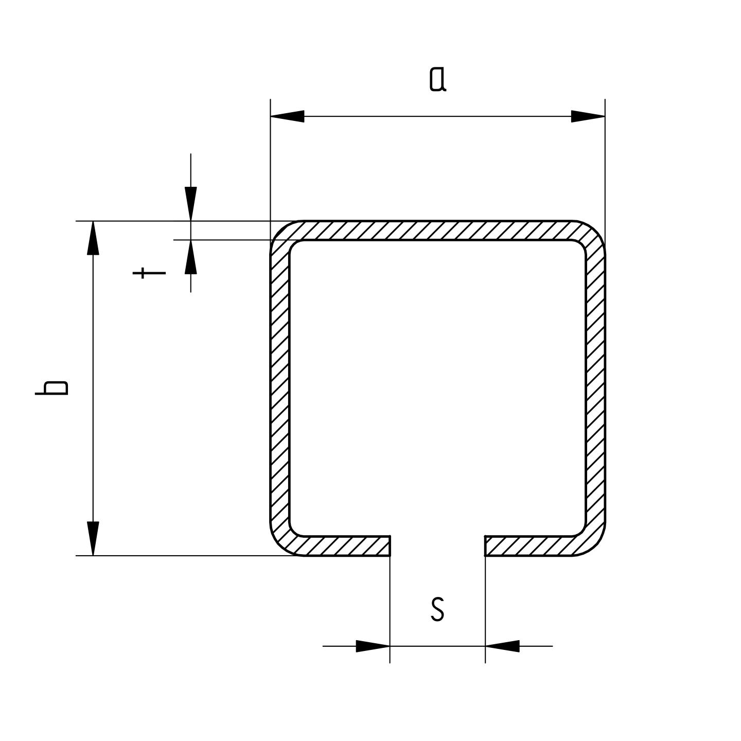 Laufschiene fr Schiebetore Edelstahl V2A 76 x 76 x 3 mm L=3000 mm-89-11H80280X803000-A.4
