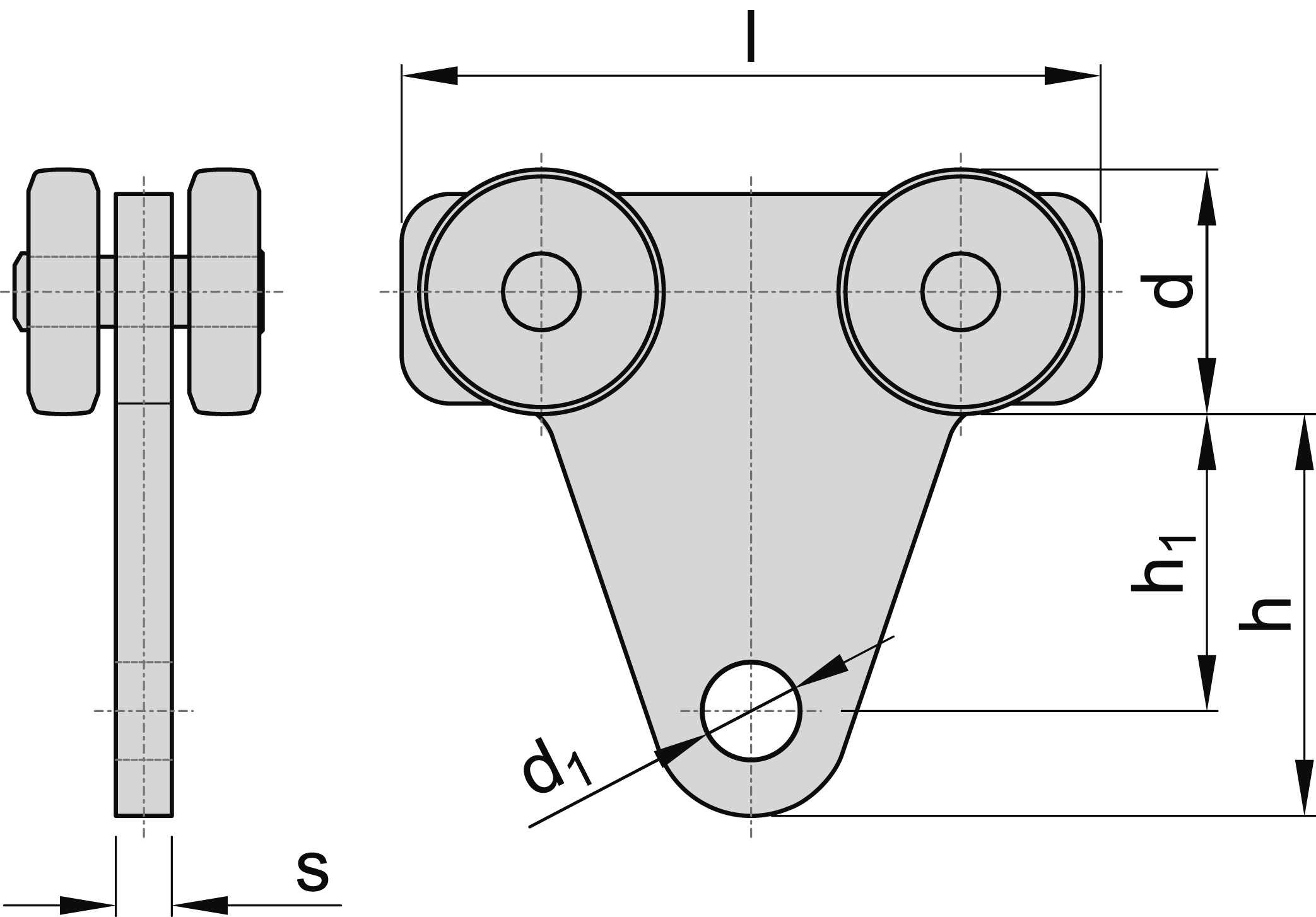 Doppelrolle zum Einhaengen MEA Gr- 4 verzinkt Ø 60 mm 10336841-60-0020.7