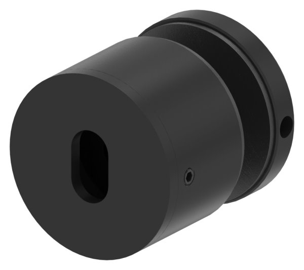 Glaspunkthalter Edelstahl V2A Ø 52 mm Klemmbereich 12-0–25-52 mm RAL 9005 schwarz matt-88-1160250-240.9005