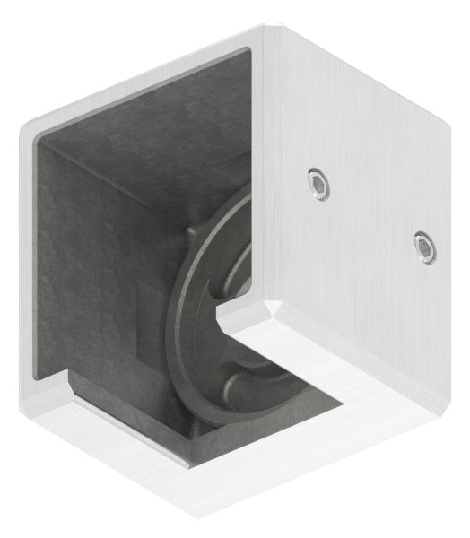 Wandbefestigung Edelstahl V4A fuer Quadratnutrohr 40x40 mm rechts-88-1160397-V4A.R