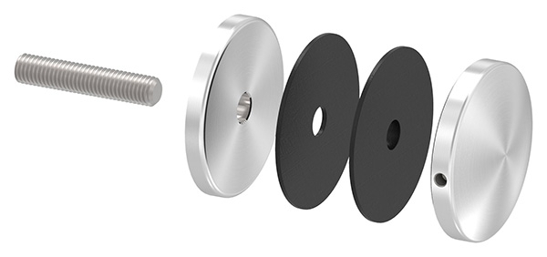 Glaspunkthalter Ø 72 mm fuer Anschluss- flach V2A - V4A-10-GPH72.1