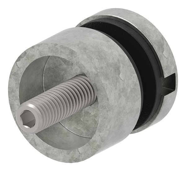 Glaspunkthalter Zinkdruckguss Ø 30 mm flach – Glashalter roh-10-5000.3