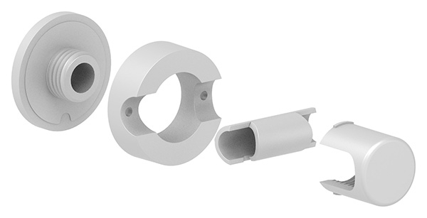 BRENK-fix® Halter Ø 50mm- Kunststoff- lichtgrau 4 Stueck-88-11BR-50LG.KS