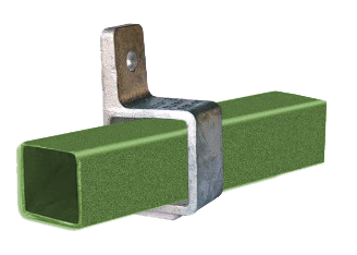 Rohrverbinder Vierkantrohr Befestigungsring mit Flansch 1 Bohrung 25 x 25 mm - Temperguss verzinkt - 199FB25X25-199FB25X25