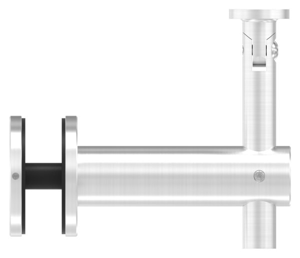 Handlaufhalter mit Gelenk fuer Glas und Halteplatte fuer flachen Anschluss V2A-11-2062.4