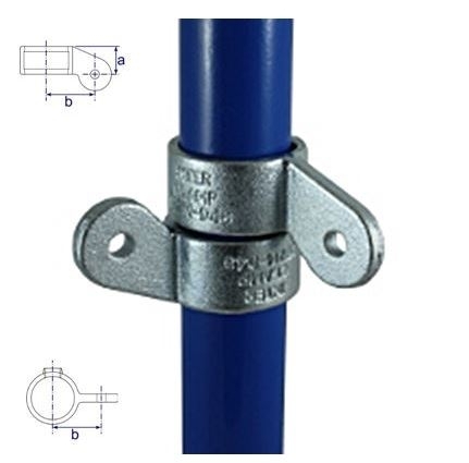 Rohrverbinder Gelenkauge einfach abgewinkelt Ø 48-3 mm -1 1-2- - Temperguss verzinkt - 172MD48-172MD48