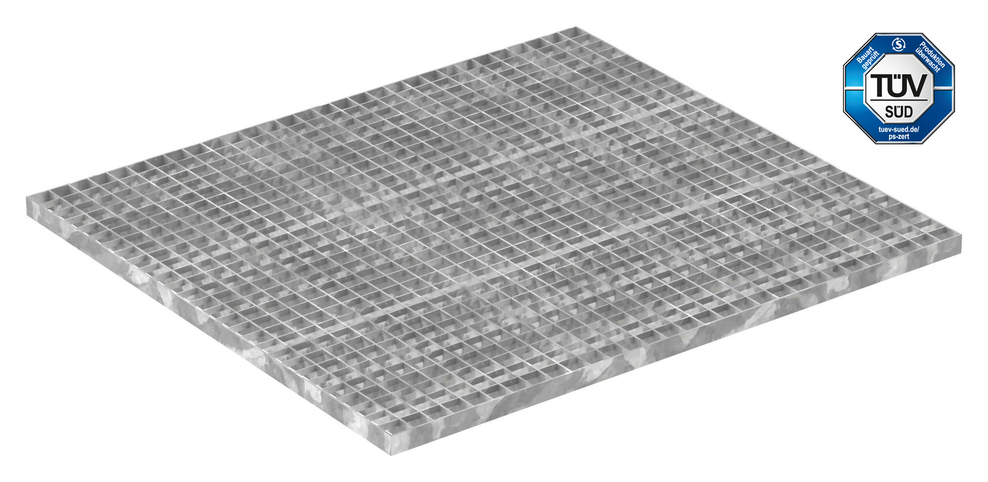 Industrie-Gitterrost - Masse- 900x1000 mm; 30-30 mm; 30-3 mm - S235JR -St37-2- im Vollbad feuerverzinkt-21-9010030303.7
