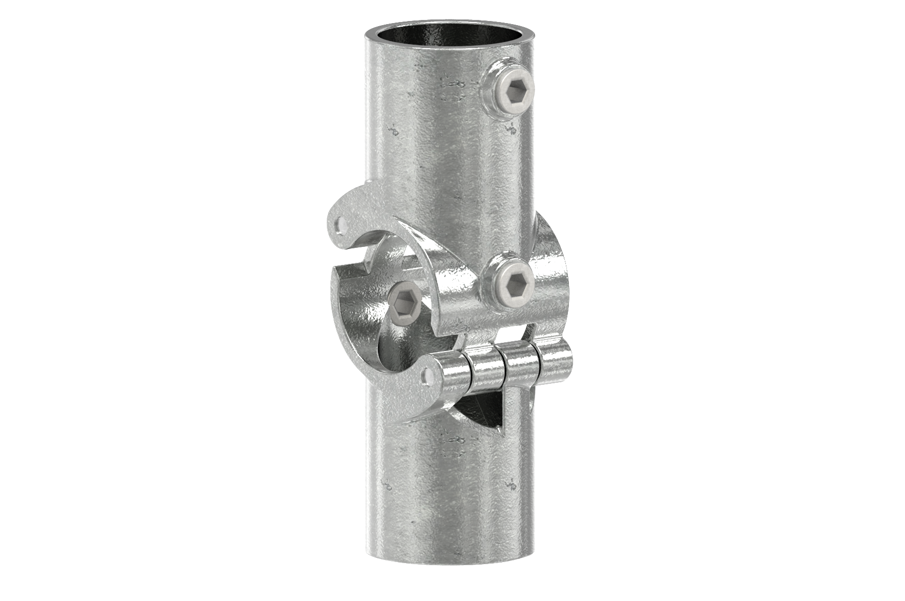 Rohrverbinder - Kreuzstueck aufklappbar - 119D48-V - 48-3 mm - 1 1-2- - Feuerverzinkt u. Elektrogalvanisiert-119D48-V