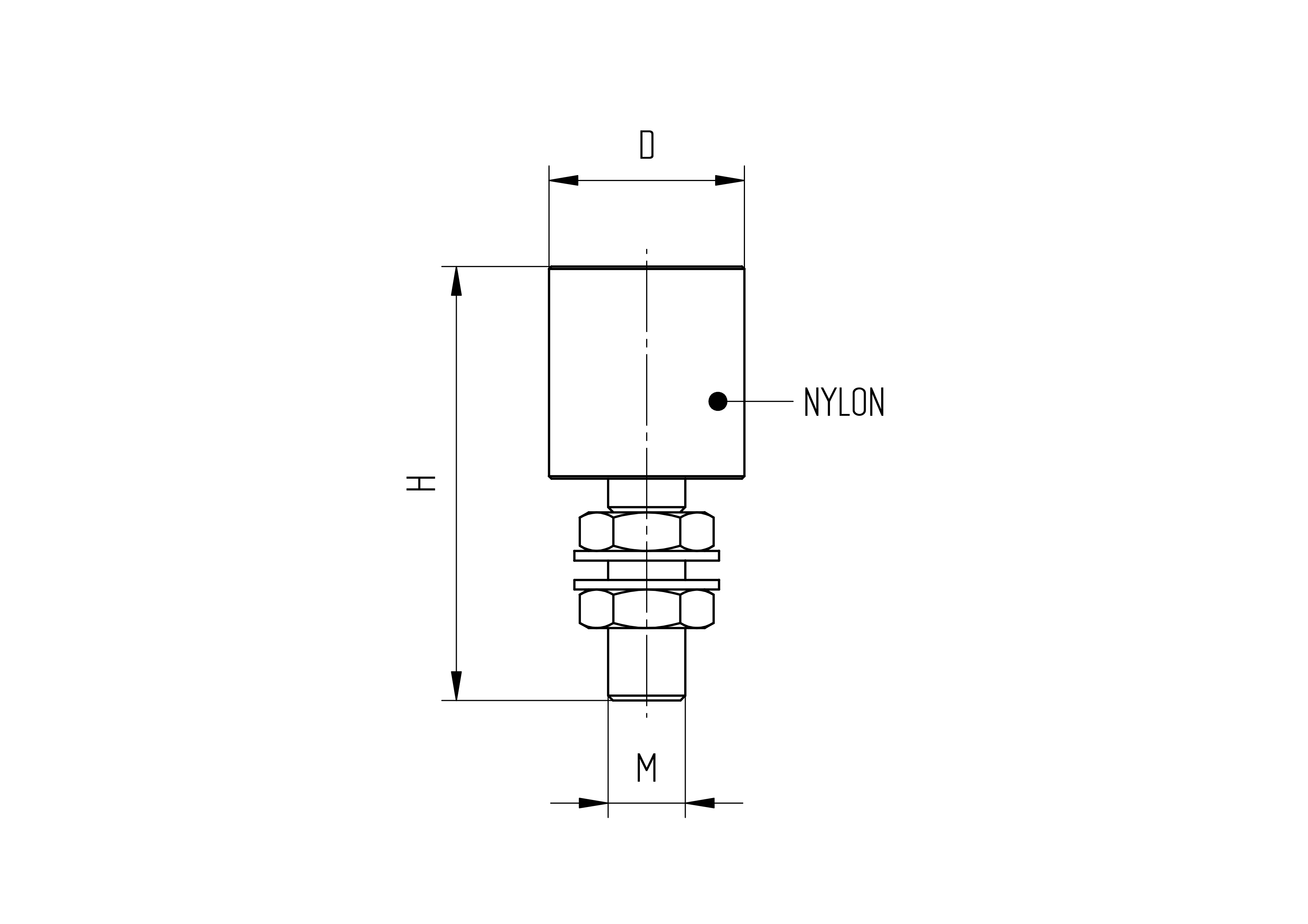 Fhrungsrolle Nylon wei  32 mm- Gewinde M12- Stahl verzinkt-89-11H0432W-A.4
