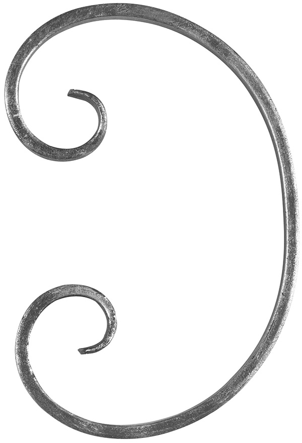 Schnecke - Masse- 250x165 mm - Material- 16x8 mm- glatt - Stahl S235JR- roh-30-1732.8