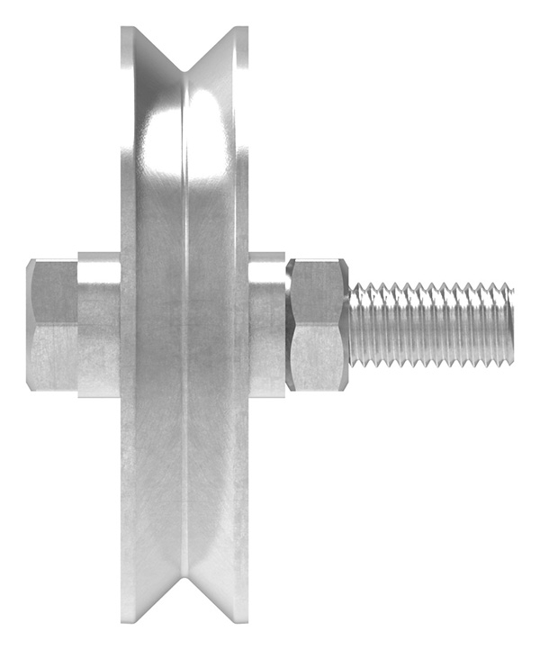 Schiebetorrolle -  98 mm - V-Rille - Stahl S235JR- verzinkt-30-4123.7