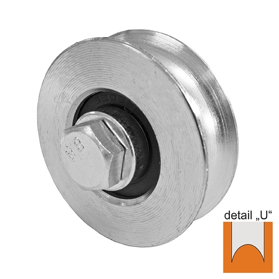 Schiebetorrolle Stahl verzinkt  100 mm mit U-Rille fr 400 kg Tore-89-11H06U100-A.4
