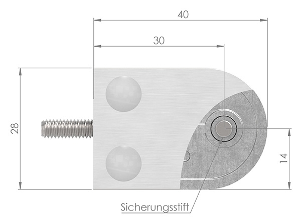Glasklemme - Masse- 40x28x17-4 mm - Anschluss Ø 33-7 mm - V4A-10-2033.1