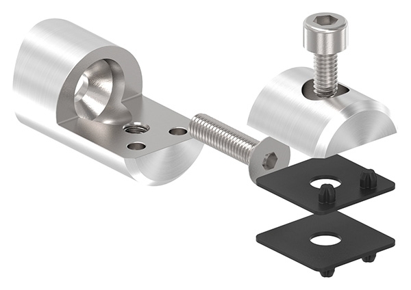 Blechhalter V2A Ø 25 mm- Rohr 42-4 mm- Blech 1-5-4 mm-12-2102.4