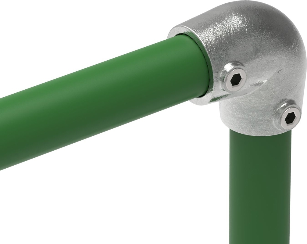 Rohrverbinder - Bogen 90° verstellbar 0-11° - 154 - 33-7 mm - 48-3 mm - 1- - 1 1-2- - Feuerverzinkt u. Elektrogalvanisiert-154