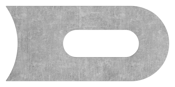 Anschweisslasche 50 x 25 x 6mm mit Langloch 25 x 9mm- Anschluss 42-4mm-88-1154111-ST-42.25