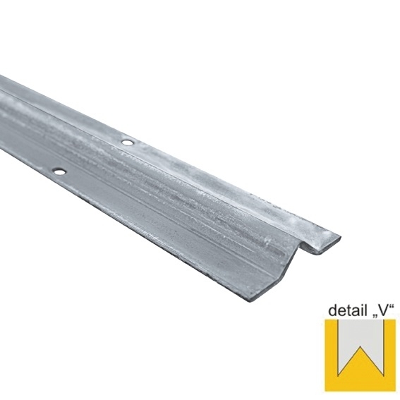 Bodenlaufschiene V-Profil Edelstahl V2A roh L=6000 mm zum Anschrauben-89-11H839V6000-A.4
