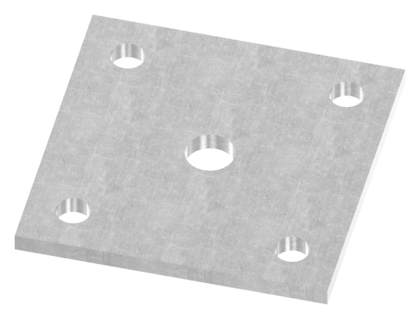 Ankerplatte 100x100x6 mm 5 Bohrungen -  Stahl roh-30-2855.8