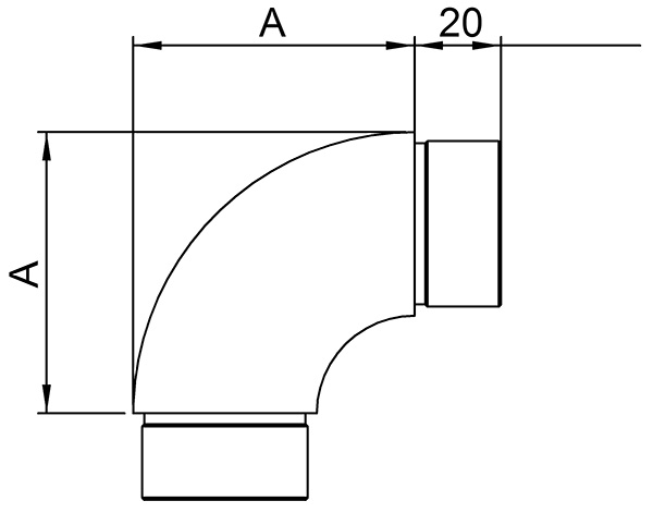 Rohrbogen 90° V2A fuer Rohr Ø 42-4 x 2-0 mm zum Stecken-11-3601.4