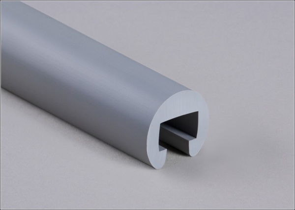 Kunststoffhandlauf Ø 40mm fuer 25 x 15mm- verkehrsgrau- 25 Meter-88-11R40.004
