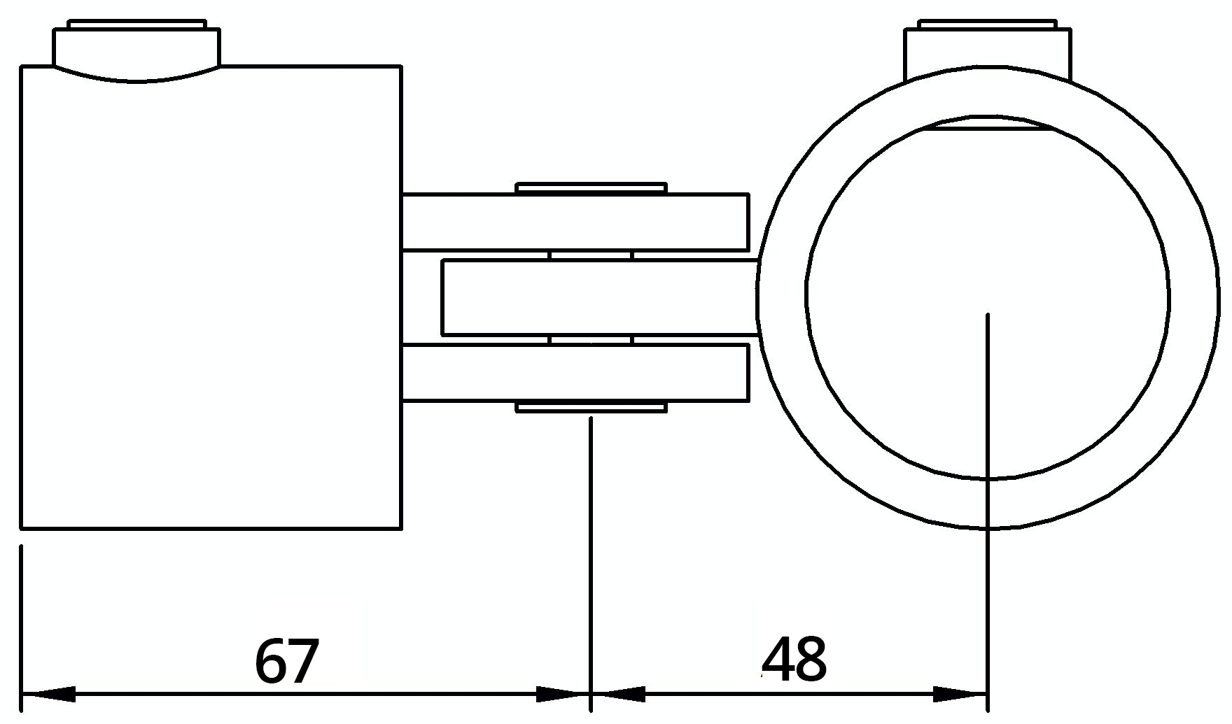Rohrverbinder - Gelenkstueck einfach - 173C42 - 42-4 mm - 1 1-4- - Feuerverzinkt u. Elektrogalvanisiert-173C42