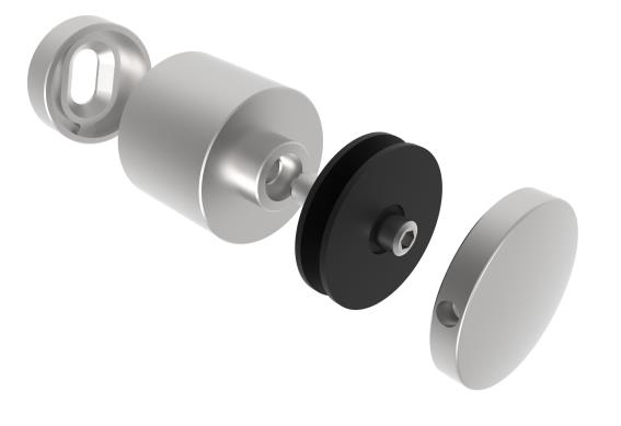 Punkthalter Edelstahl V2A RAL 9005 fuer Glas 8-00-17-52 mm Wandabstand 42-47mm-11-7005-A.4