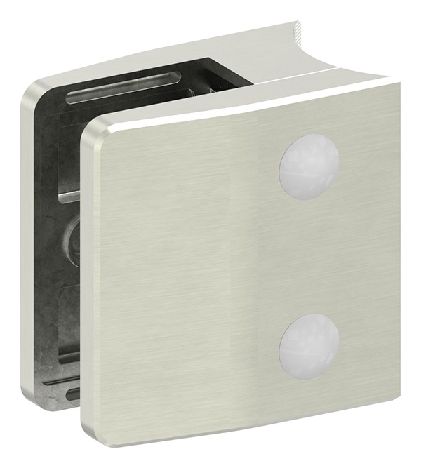 Glasklemme 55x65x37-5 mm AbZ fuer Anschluss Ø 48-3 mm Edelstahleffekt-10-3248ABZ.2