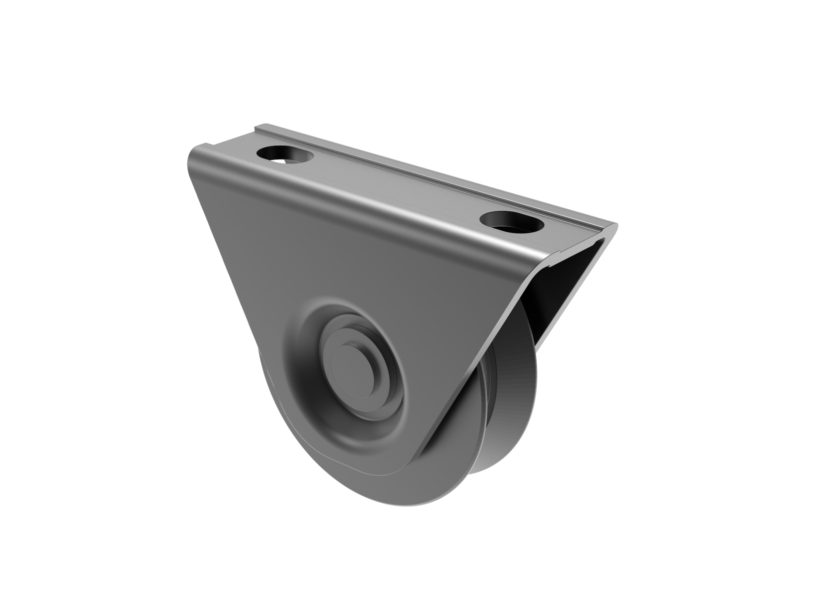 Schiebetorrolle mit Auensttzplatte Stahl  78 mm V-Rille RAL 7016-89-11H31V80CR7016-A.4