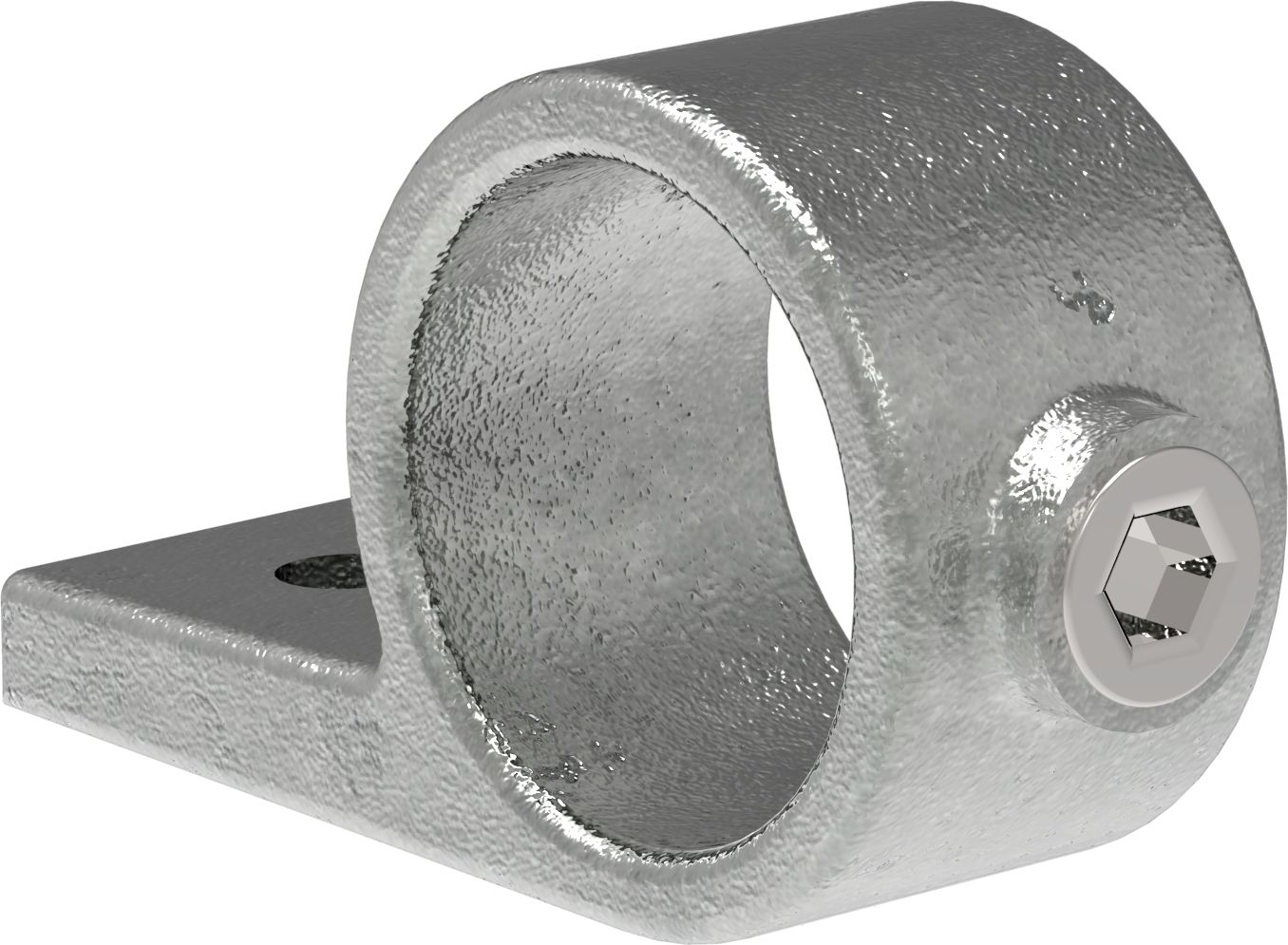 Rohrverbinder - Befestigungsring mit Flansch 1 Bohrung - 199C42 - 42-4 mm - 1 1-4- - Feuerverzinkt u. Elektrogalvanisiert-199C42