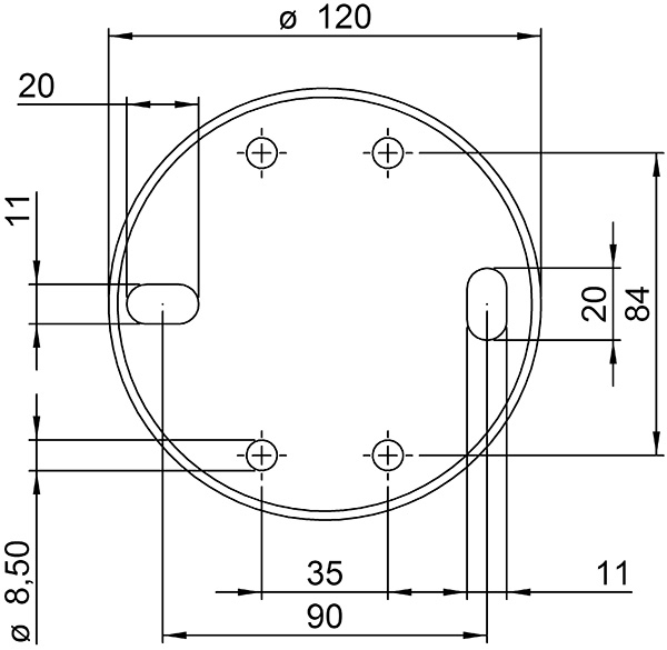 Ankerplatte Ø 120 mm fuer Spannring V2A-11-3071.4