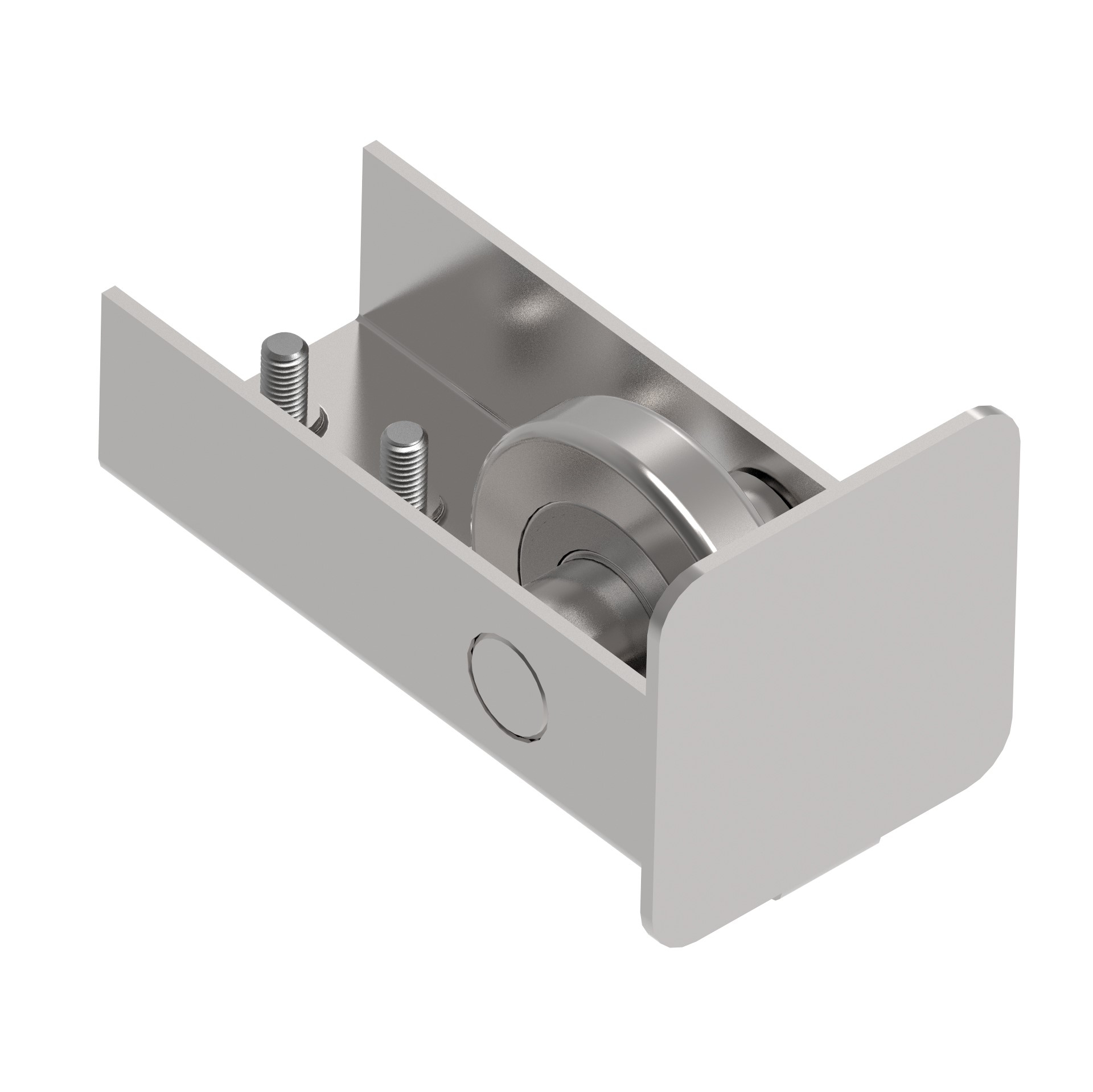 Fhrungsrolle Edelstahl V2A fr Profil 76 x 76 mm mit Nylonrolle-89-11H814N80X80-A.4