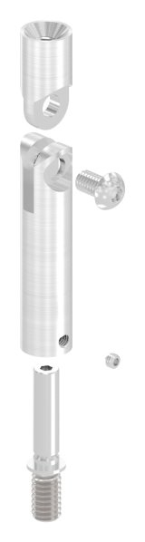 Gelenkstift Edelstahl V4A Ø 14 mm- L 76 mm- M8 - M6 Gewinde- 360° drehbar-88-1150232-V4A.V