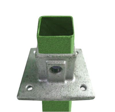 Rohrverbinder Vierkantrohr Verbinder Stahl Fussplatte - quadratisch 40 x 40 mm-131FD40X40