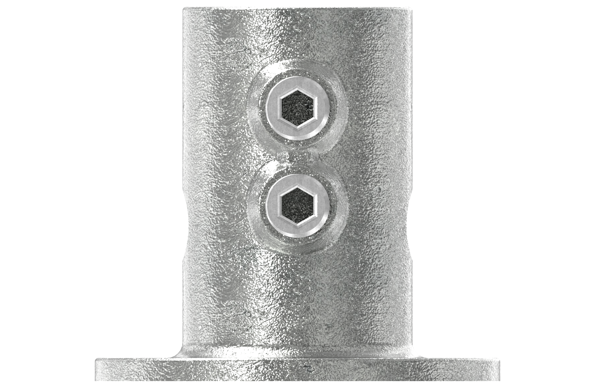 Rohrverbinder Fussplatte rund Ø 48-3 mm -1 1-2- - Temperguss verzinkt - 131KFD48-131KFD48