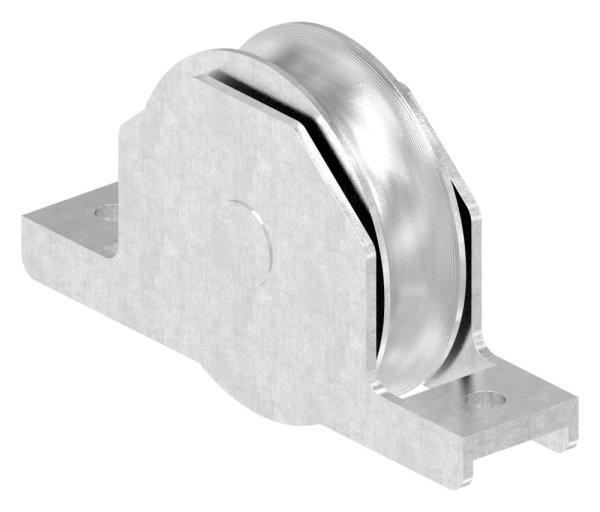 Schiebetorrolle Edelstahl V2A  88 mm Rundrille mit Bgel-88-11338-90.VA